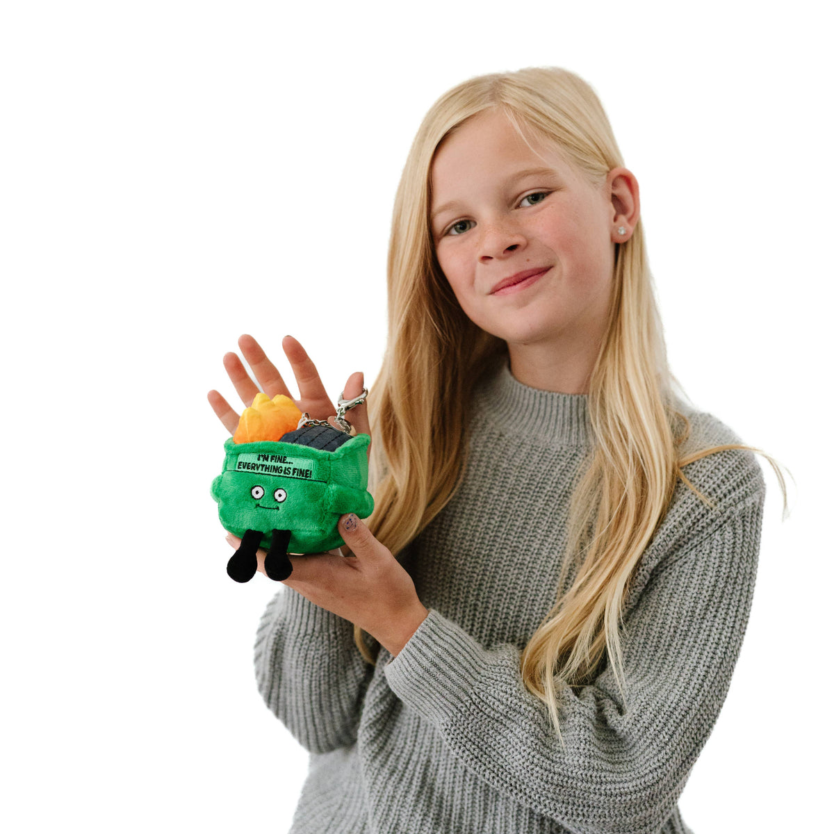 Dumpster Fire Plush Bag Charm Soft Cuddly Toy Funny Cute