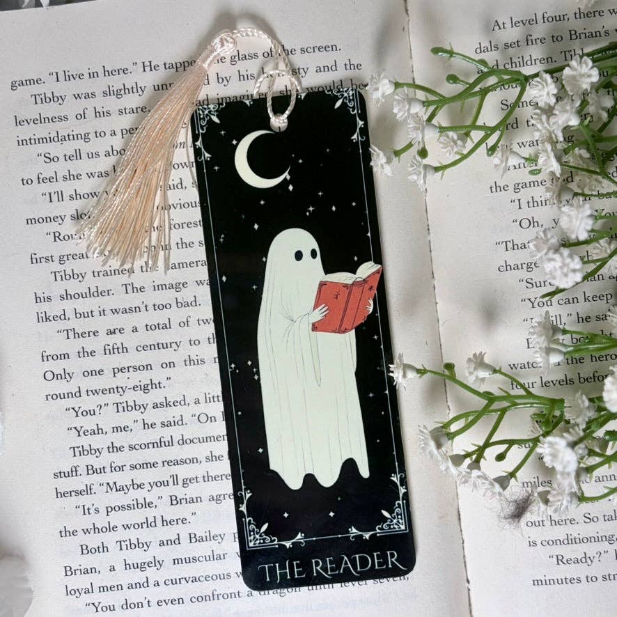 The Reader Ghost Metal Bookmark