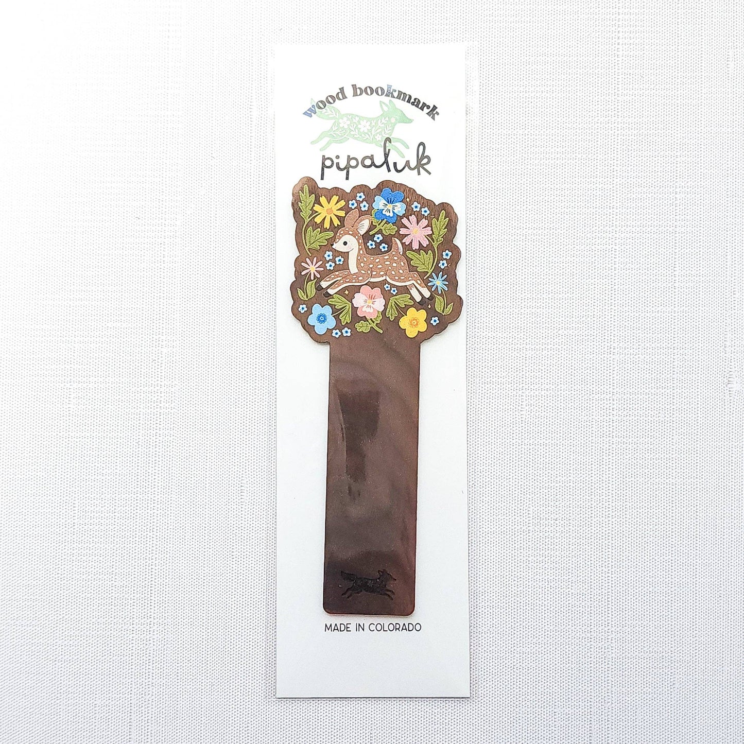 Meadow dance fawn wooden bookmark