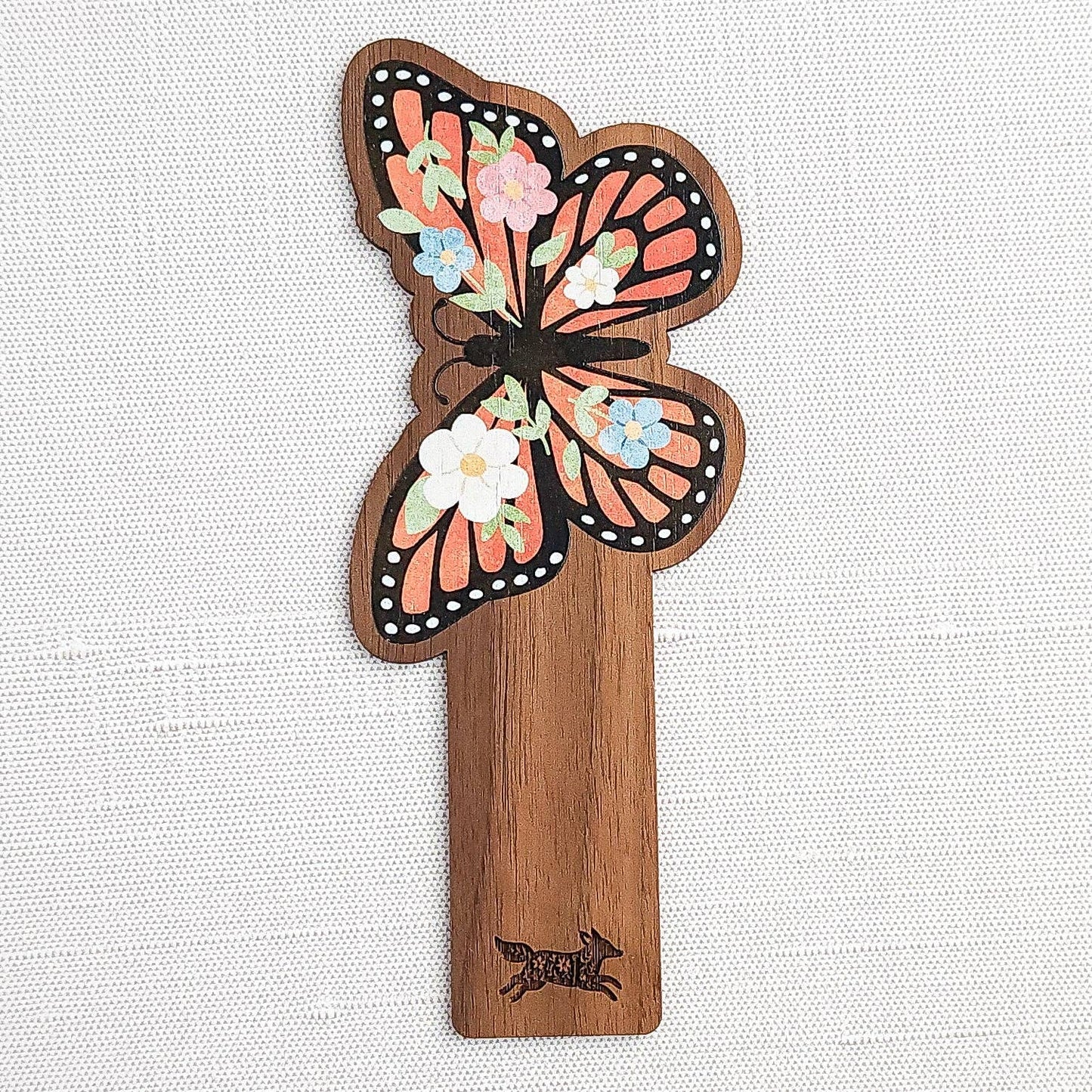 Monarch meadow wooden bookmark