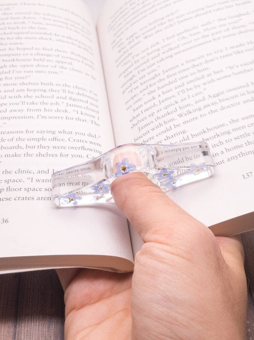 Floral Book Page Holder, Flower Thumb Page Spreader