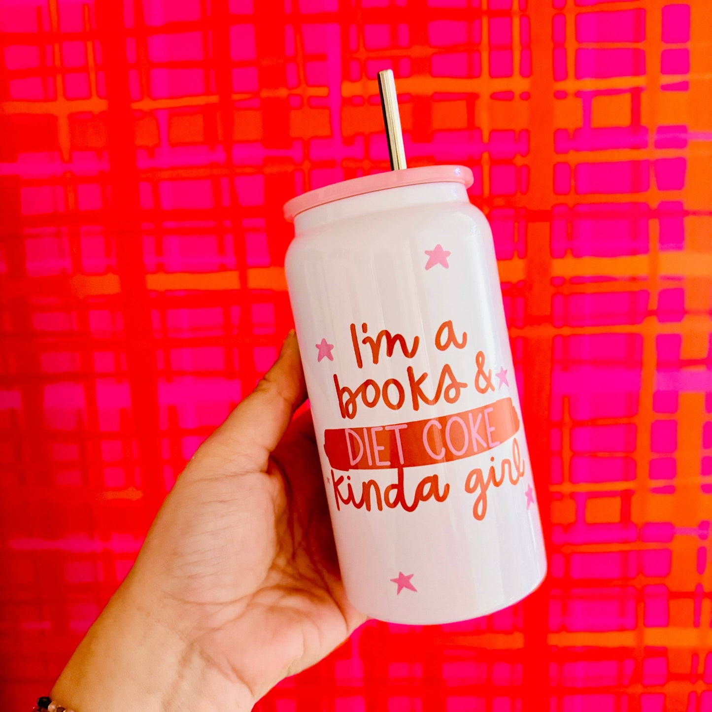 16 oz Stainless Steel Cup, I'm a Books & Diet Coke Kinda Girl