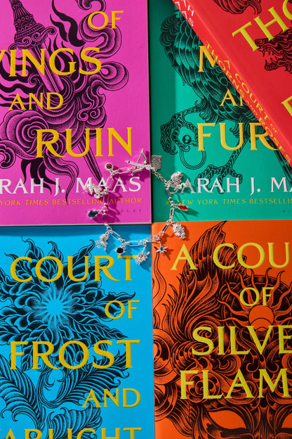 A Court of Thorns and Roses Book Covers Charm Toggle Bracelet
