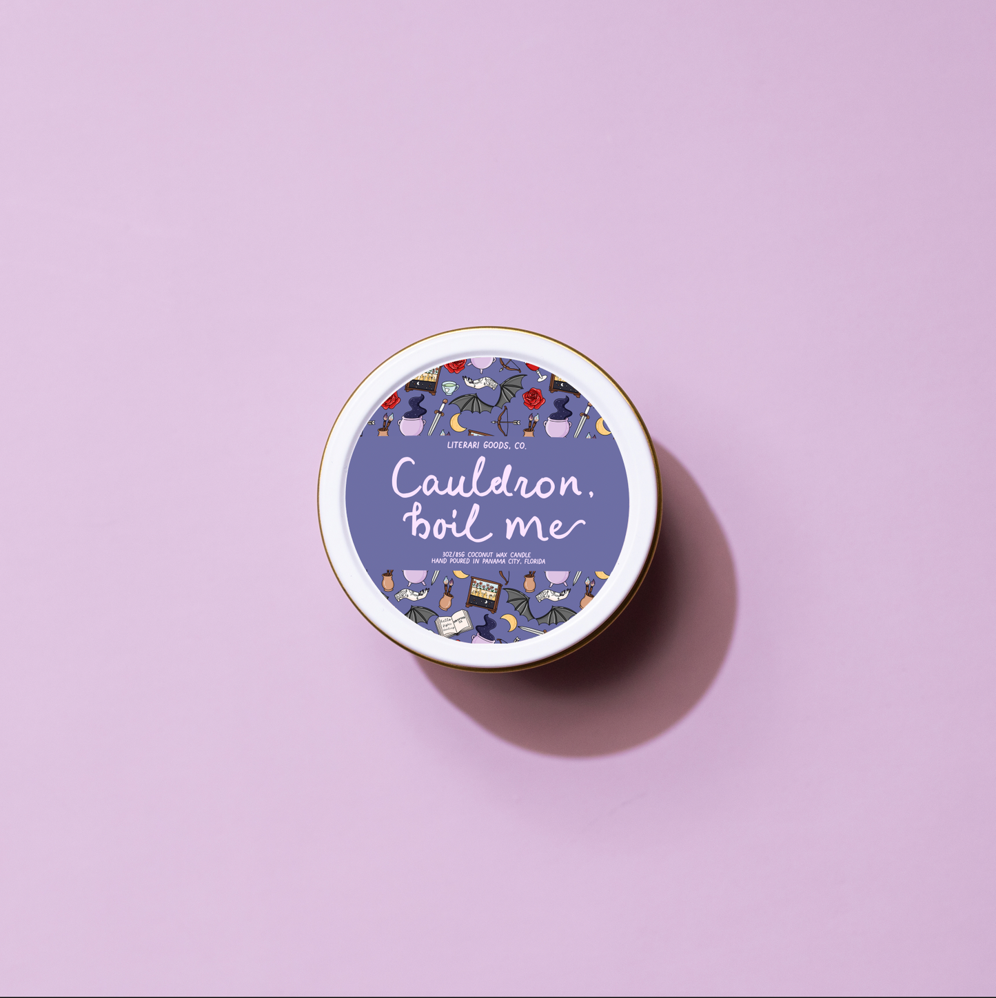 Bookish Fall Candle Tin- Stocking Stuffer -Cauldron, Boil Me