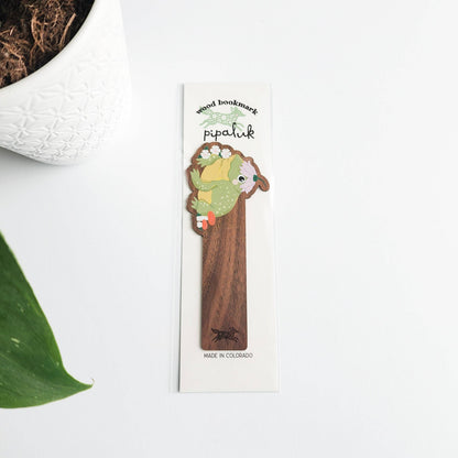 Hoppy toad wood bookmark
