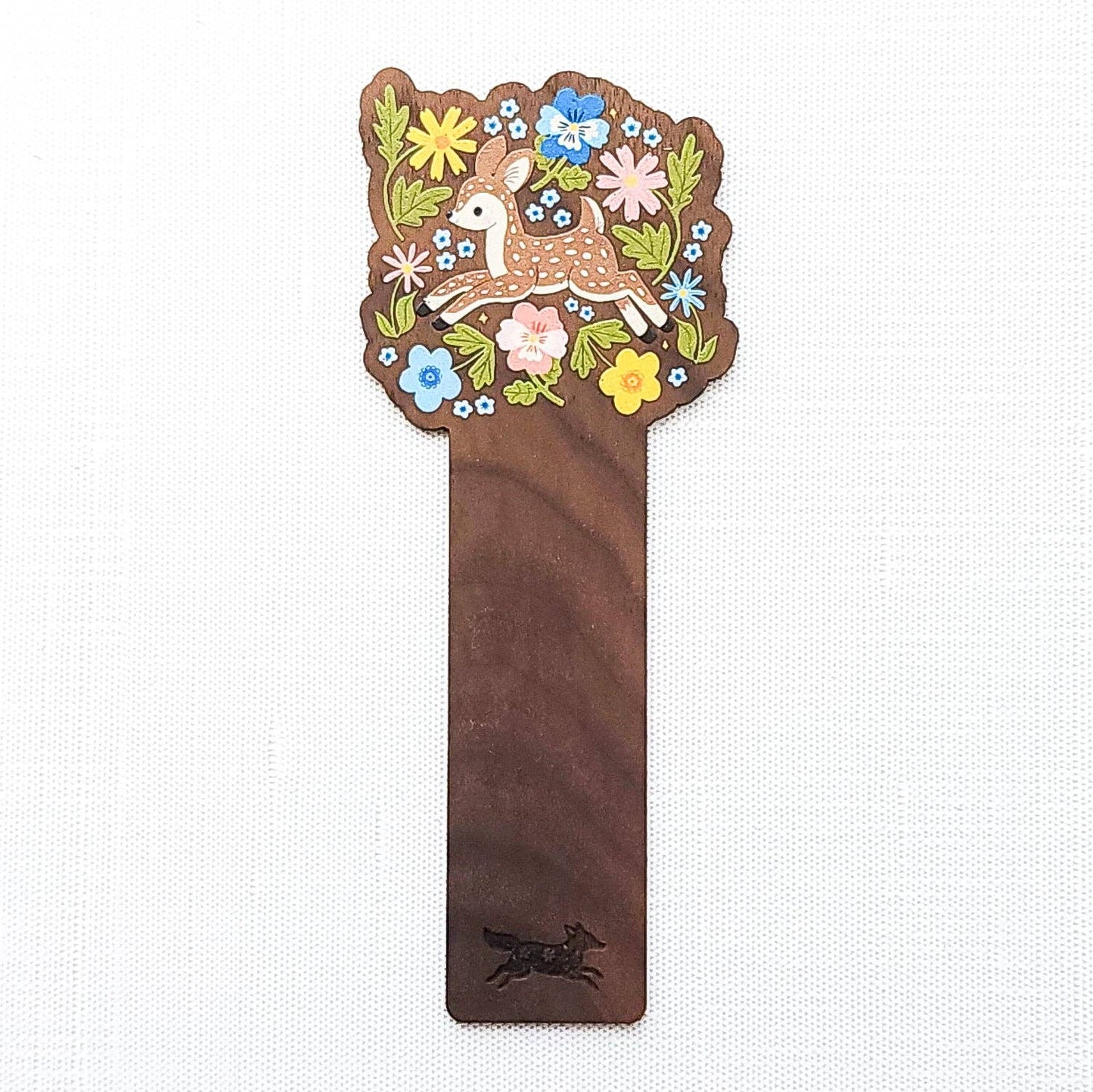 Meadow dance fawn wooden bookmark