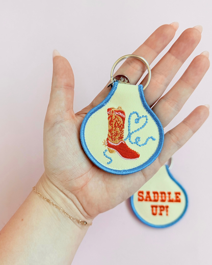 Saddle Up! | Bookish Embroidered Keychain