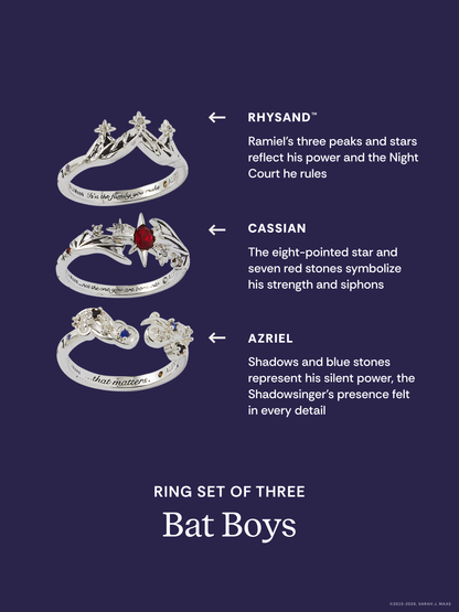 A Court of Thorns and Roses™ Bat Boys Ring Set of 3
