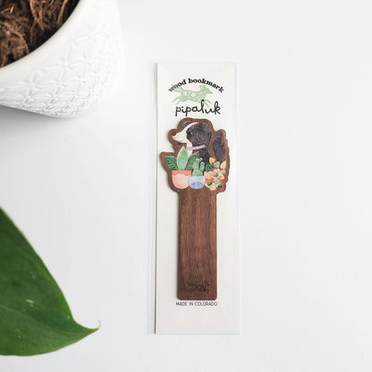 Houseplant hound wooden bookmark