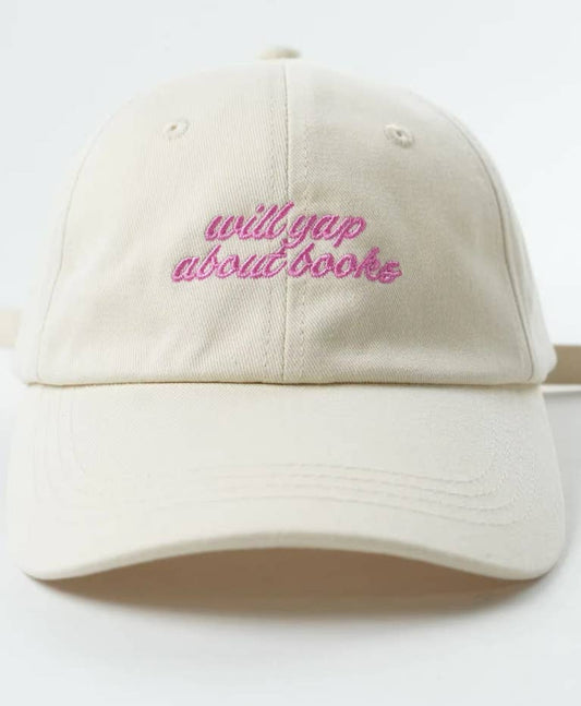 Will Yap About Books 📚 Bookish Baseball Hat