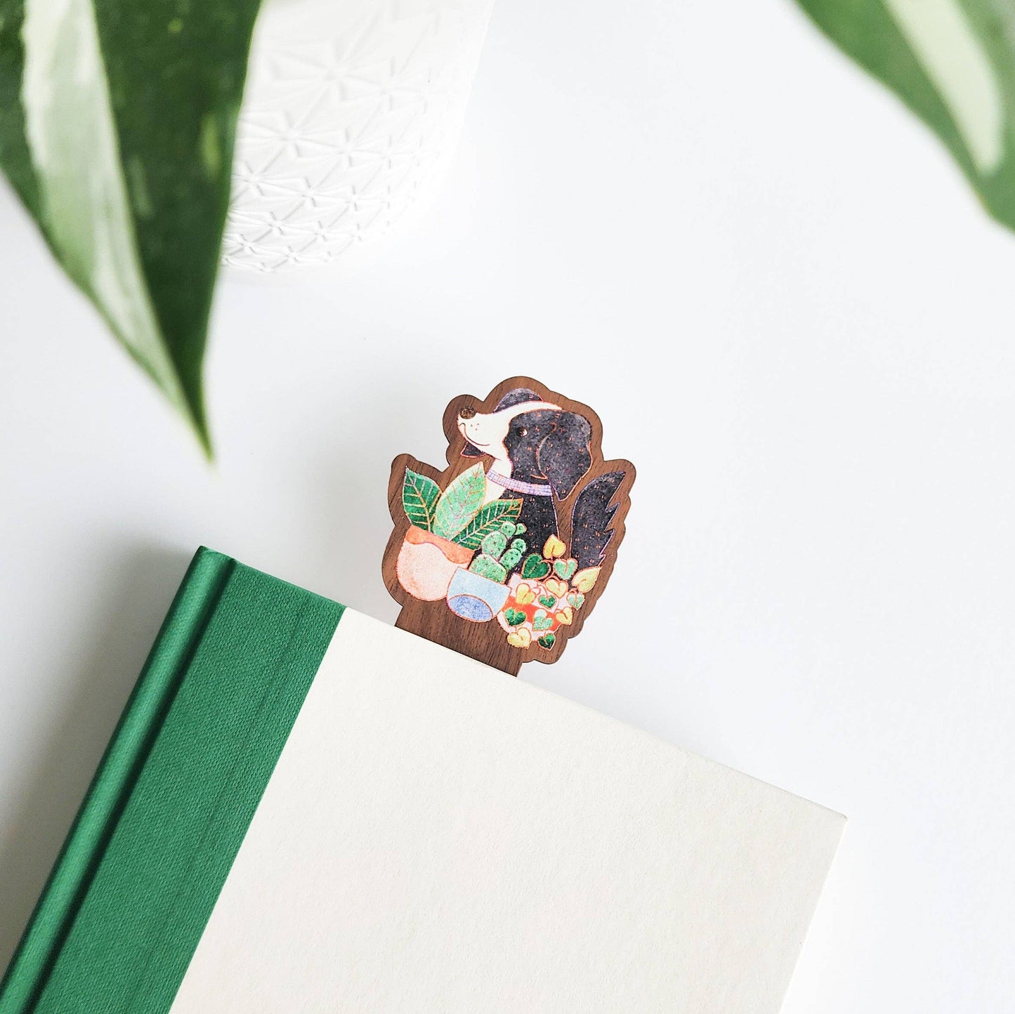 Houseplant hound wooden bookmark
