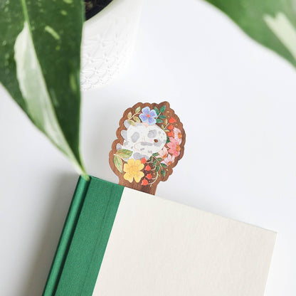 Garden bunny wood bookmark
