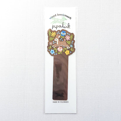 Meadow dance fawn wooden bookmark