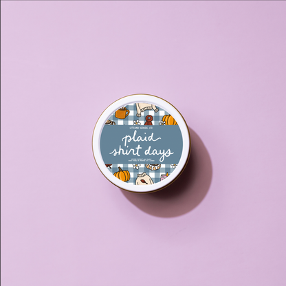 Bookish Fall Candle Tin Gift - Reader - Plaid Shirt Days 