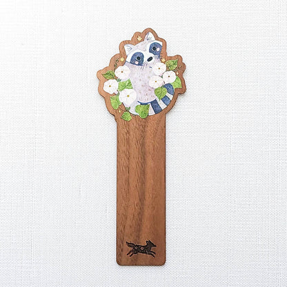 Starfall raccoon wooden bookmark