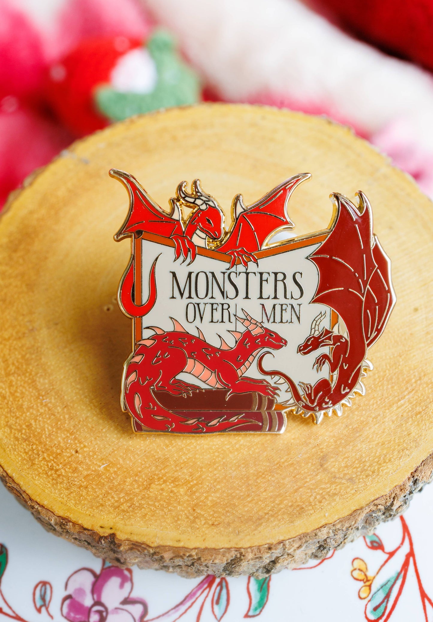 "Monsters Over Men" Bookish Enamel Pin