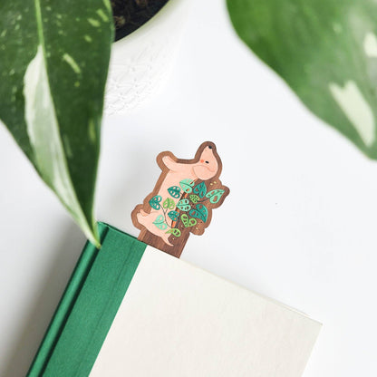 Dachshund planter wooden bookmark