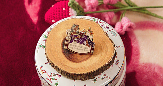 "Time to Wine Down and Read Some Smut" Bookish Enamel Pin