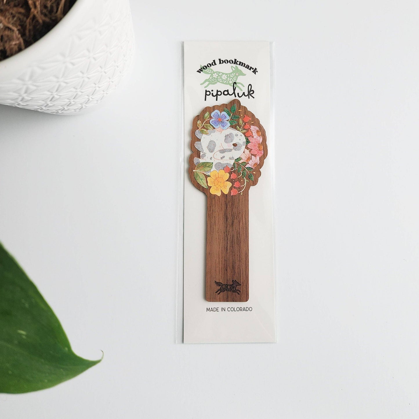 Garden bunny wood bookmark