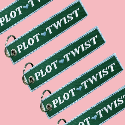 Plot Twist 📖 Trope Fabric Keychain| Bookish Pull Tag