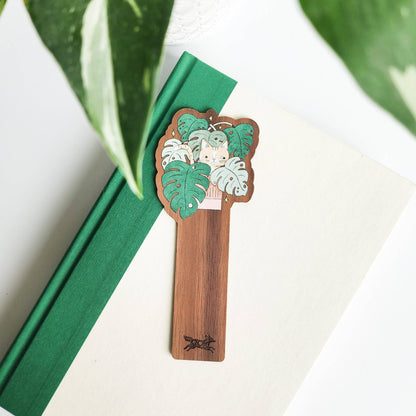 Cat in monstera bookmark