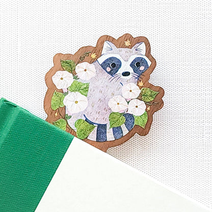 Starfall raccoon wooden bookmark