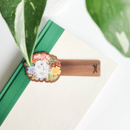 Garden bunny wood bookmark