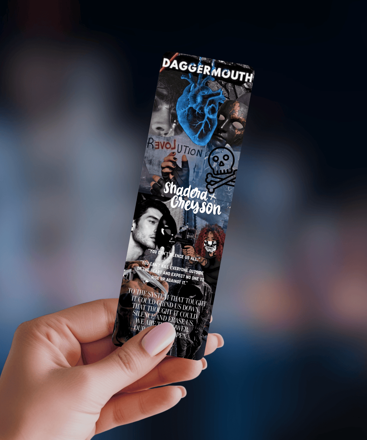 Daggermouth Inspired Dark Dystopian Romance Collage Bookmark