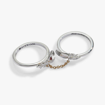 A Court of Thorns and Roses 'Keep Reaching Out Your Hand' Nesta & Cassian Ring Set of 2